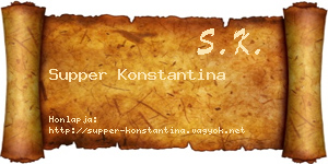 Supper Konstantina névjegykártya